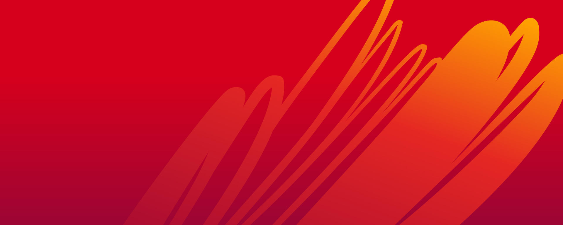 Red background with orange squiggle on top.