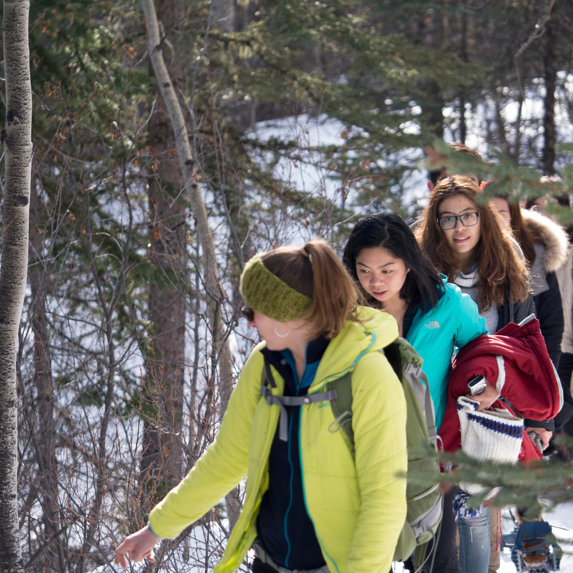 Students take a nature walk