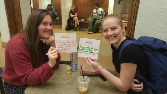 Students spread the word about why it's important to support them through initiatives like Giving Day.