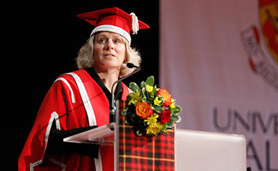University of Calgary President Elizabeth Cannon speaks during the convocation ceremony on Monday, June 10, 2013.