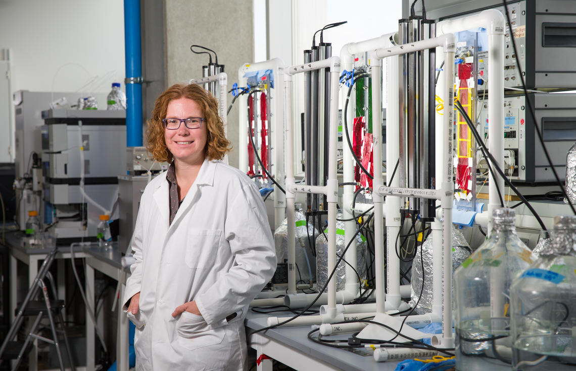 Christine Sharp is a postdoctoral scholar with the Energy Bioengineering Group under the supervision of Marc Strous. They co-founded the startup Solar Biocells which captures and converts carbon dioxide into biomass for the production of renewable, clean energy. 