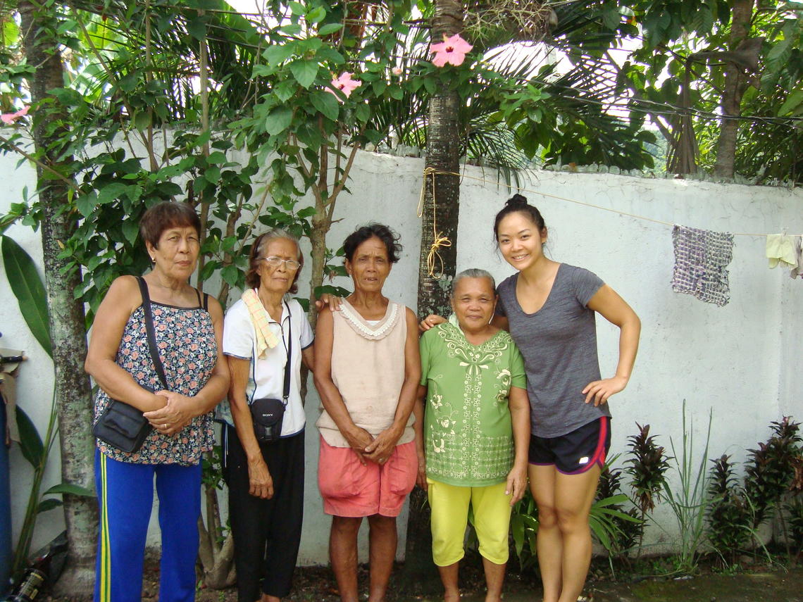 Crystal Kwan, far right, in the Philippines with four participants.