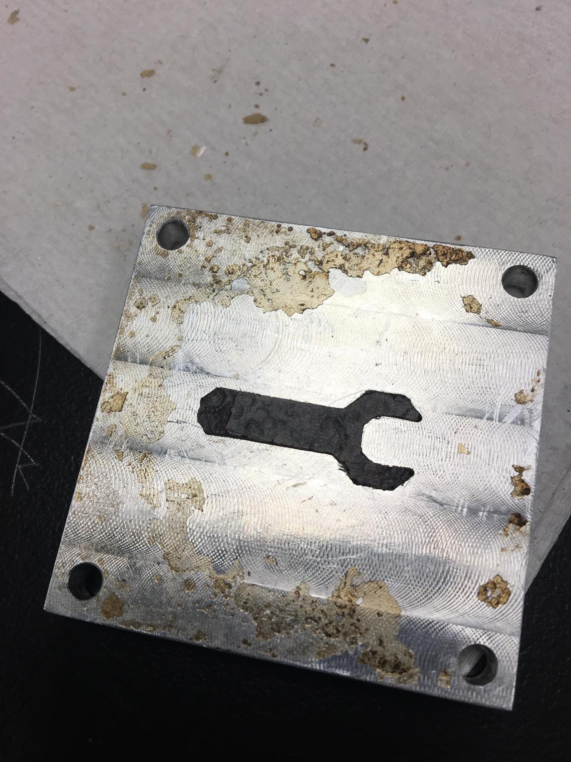 A sample wrench, made out of simulated human waste