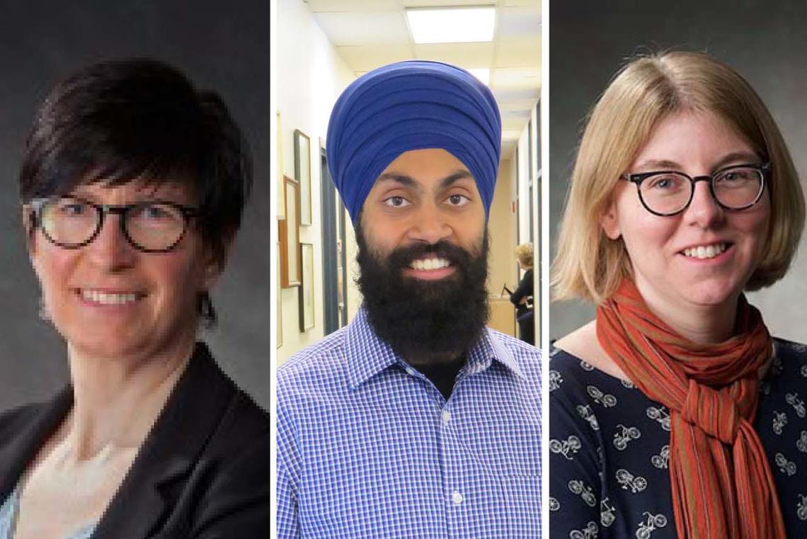 From left, Dawn Kingston, Pavneet Singh and Heather Moquin