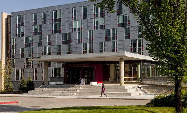 Yamnuska Hall is the first residence building on campus to receive LEED certification.