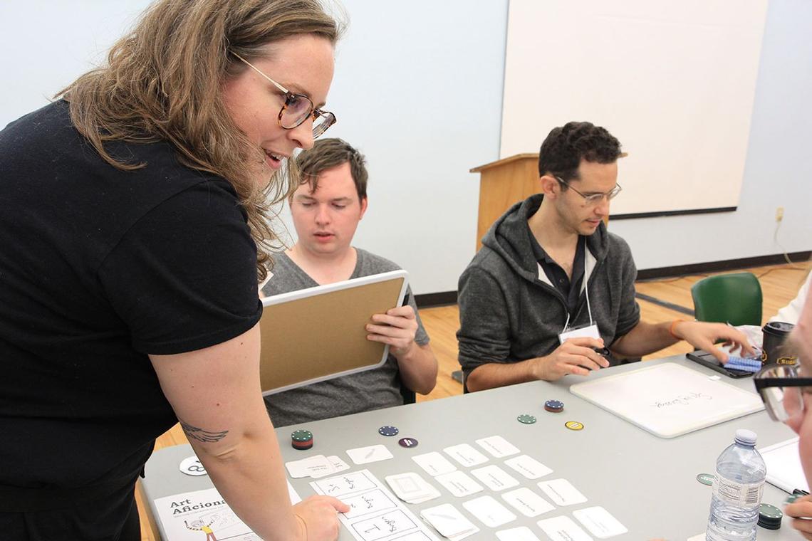 Pam Walls playtests a new game concept at ProtoTO