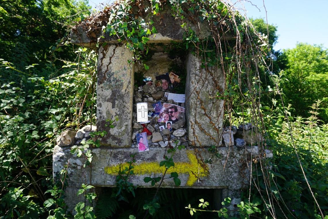 Image of a Pilgrim Erected Spontaneous Construction on the Camino de Santiago