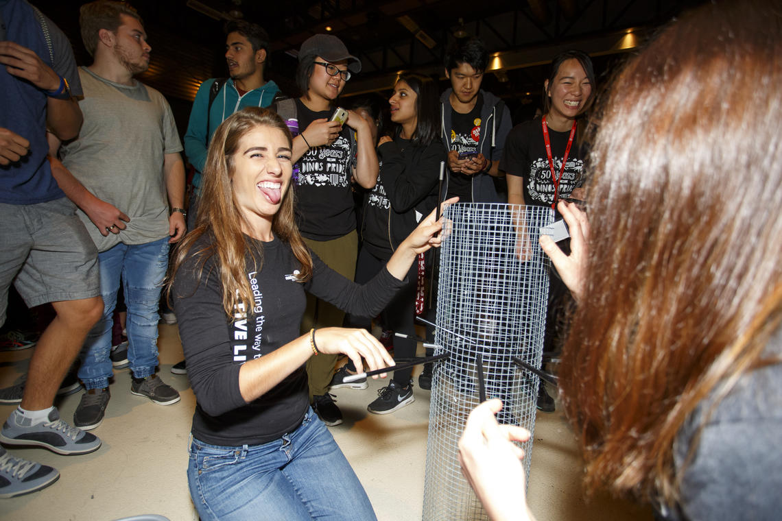 Orientation Leaders play games with new students