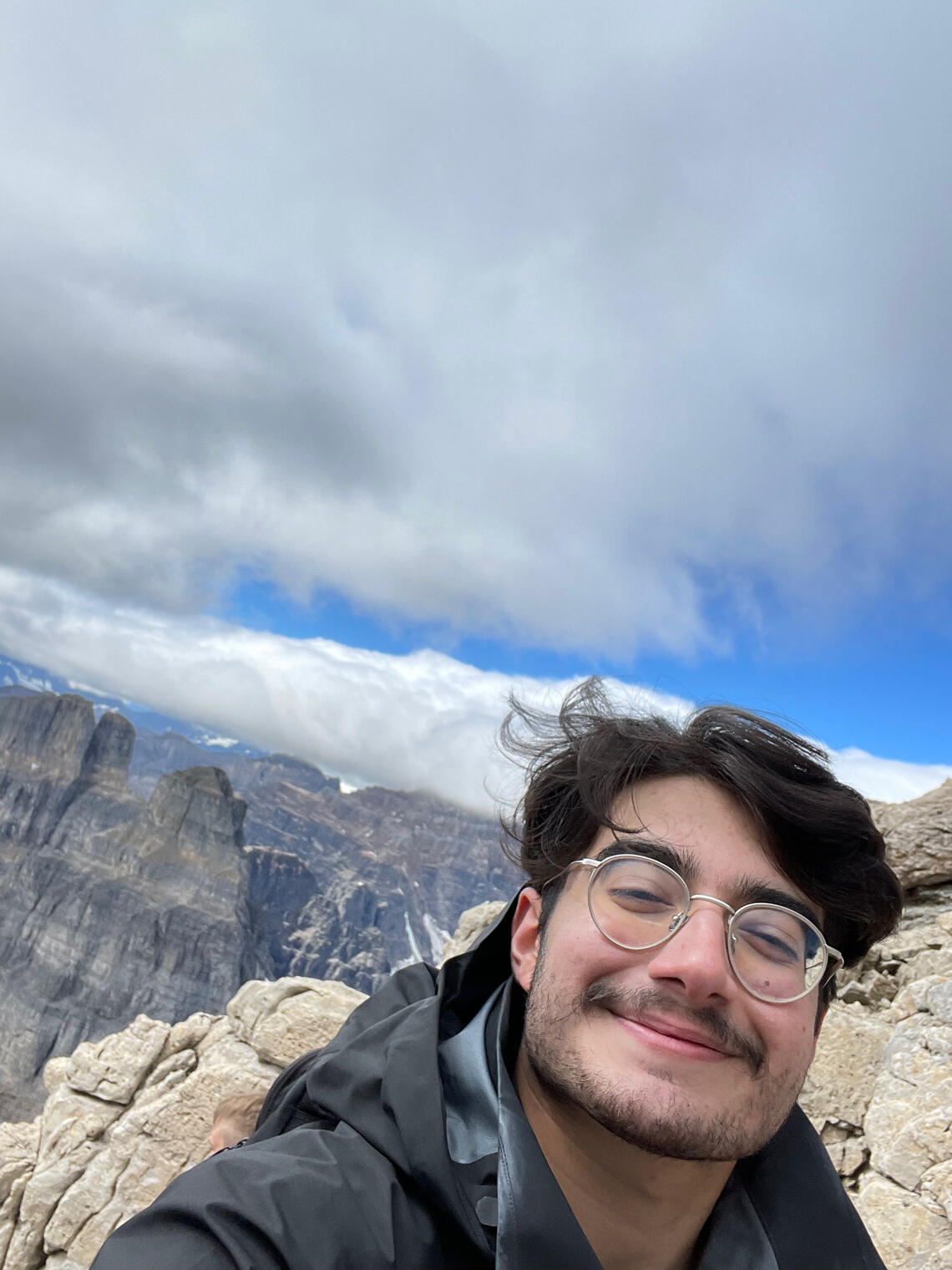 Student selfie with mountains