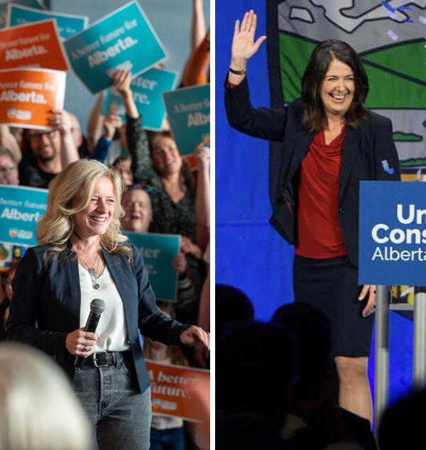 Alberta NDP Leader Rachel Notley, Alberta Premier and UCP leader Danielle Smith.