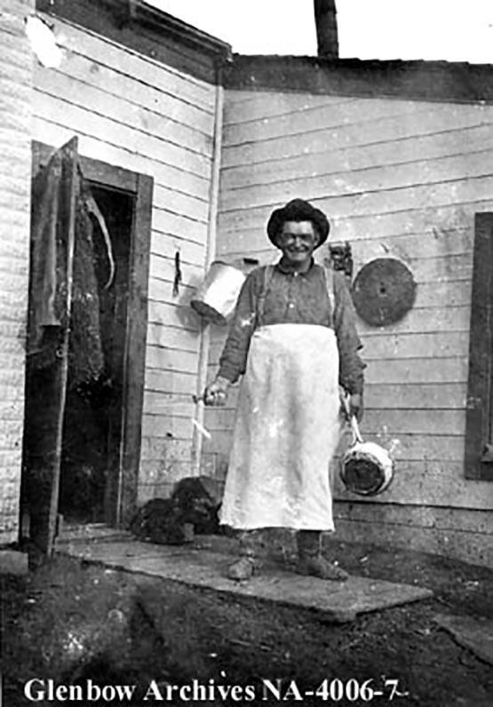 Horace Inkster, cook at Jack Morton's C-X ranch, Rosebud Creek, Alberta.