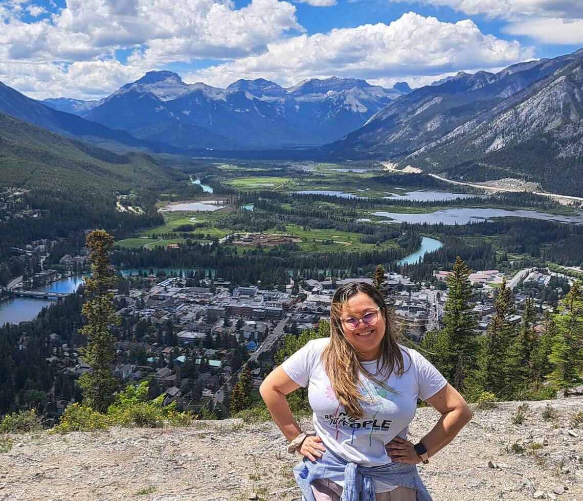 Denisse Maria Soto on a trip to Banff during Canada Day.