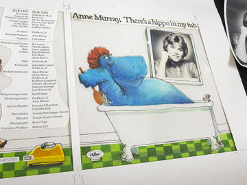 Original watercolour work for Anne Murray’s 1977 children’s album, There’s a Hippo in my Tub