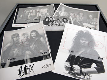 Heavy Metal band photographs for the back cover of Moose Molten Metal, Vol. 1