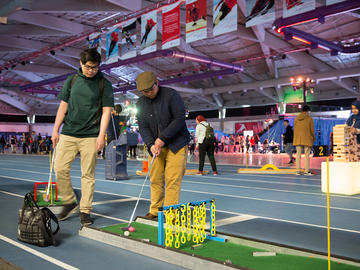 Students play mini golf at the 2019 event