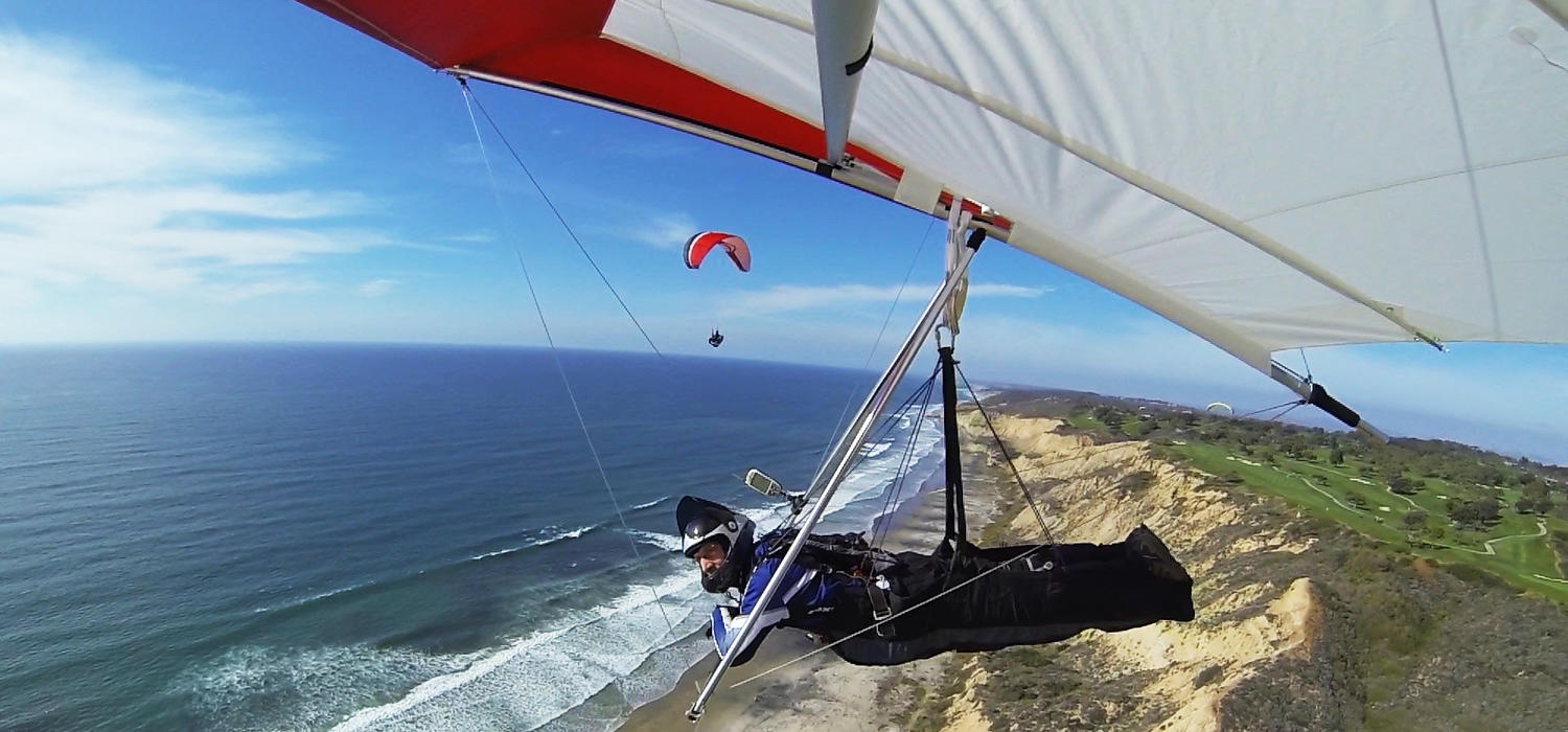 John Janssen soaring on the California coast.