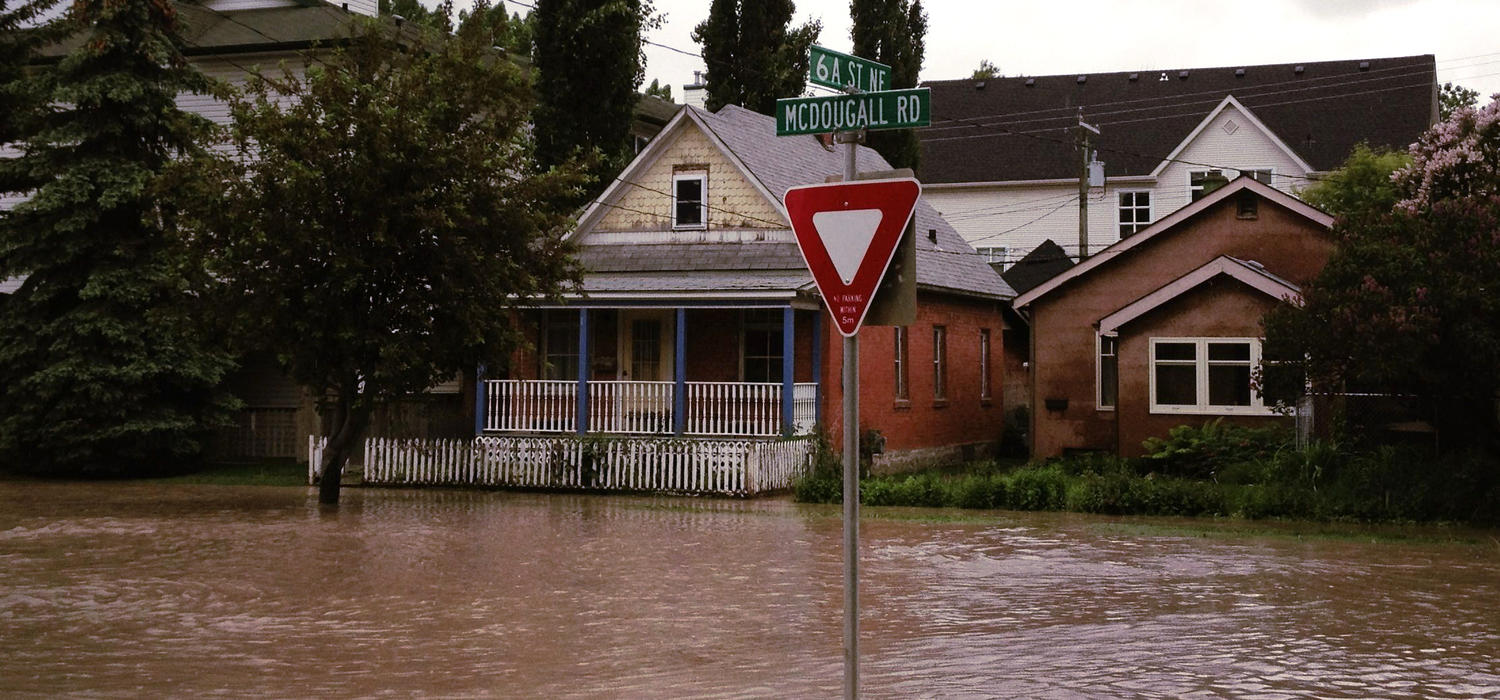 A flooded street in lower Bridgeland in N.E. Calgary, 2013.