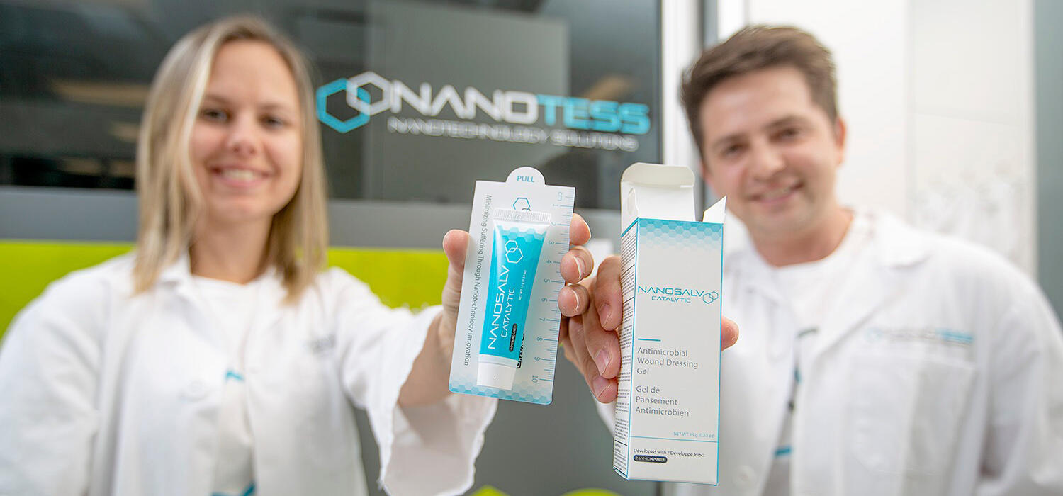 Megan Leslie and Julian Mulia, co-founders of NanoTess, creators of NanoSALV