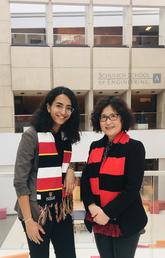 University of Calgary engineering student Caroline Dawoud and associate dean Qiao Sun. 