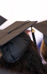 Stock image of graduands wearing grad hats