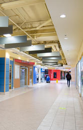 A lower hallway in MacEwan Hall