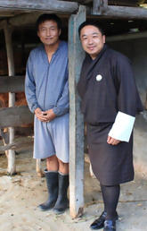 Dr. Jamyang Namgyal with a farmer in Eastern Bhutan