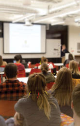Students at a last lecture event