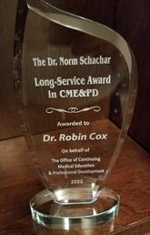 Dr. Robin Cox | Dr. Norm Schachar Long-Service Award Winner!