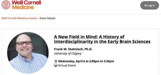 Dr. Frank W. Stahnisch delivers the Richardson Seminar at Cornell University, USA 