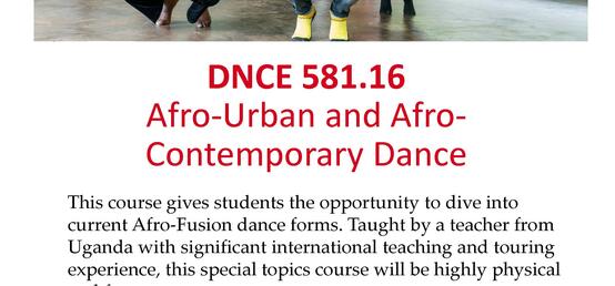 DNCE 581.16 Afro-Urban and Afro-Contemporary Dance