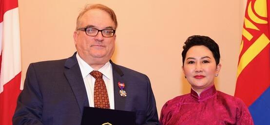 Dr. David Wright receives Mongolia's Medal of Friendship