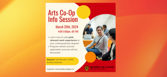 Arts Co-op Information Session, Winter 2024