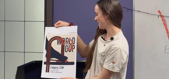 Calgary speed skater balances art, sport to support women’s centre